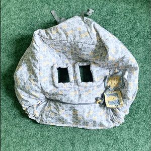 Boppy Shopping Cart and High Chair Cover in Sunshine Gray and Yellow Chevron